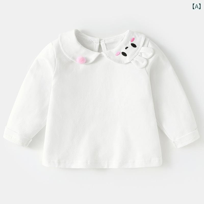 ・レベル: Aクラス・スタイル: カジュアル・性別: 女の子・対象年齢: 幼児（1〜3歳）・袖丈: 長袖・柄: 無地・要素: かわいい・カラー展開: ホワイト、イエロー、ピンク・主な素材: 綿95%・サイズ展開: 73cm、80cm、90cm、100cm、110cm
