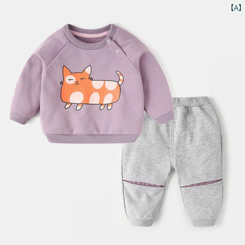 ベビー キッズ 男の子 女の子 セットアップ 1-3歳児 春秋 長袖 トレーナー ロング...