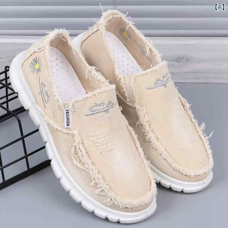 スリッポン メンズ 男性用 ウォッシュド加工 キャンバス コットン 布靴 高級感 ラウンドトゥ ローカット 軽量 保温 カジュアル 普段使い 秋冬春