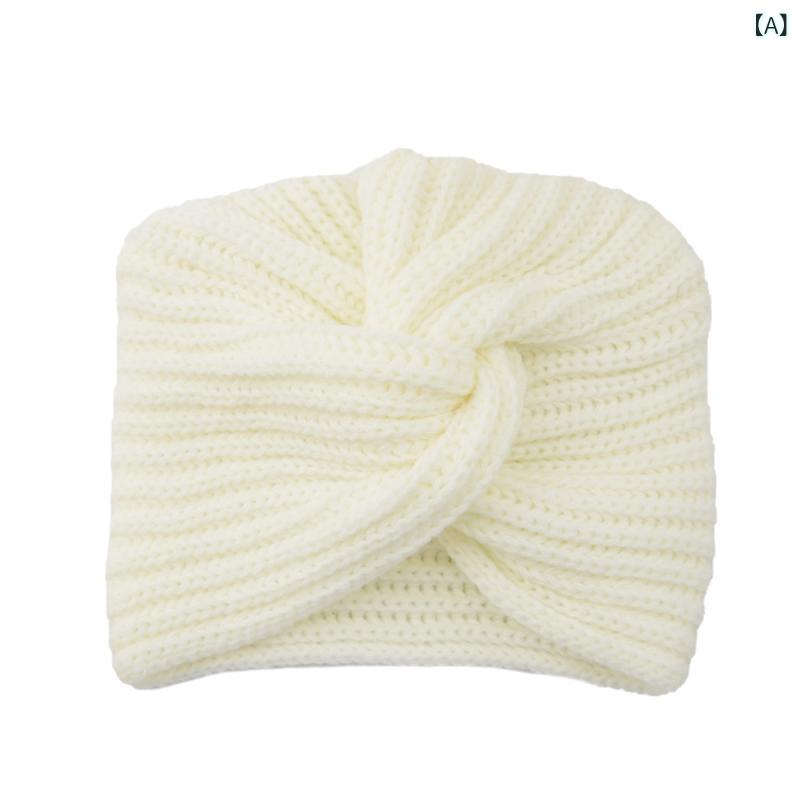 ニット帽 レディース 欧米風 フェイクカシミヤ クロス ターバン ボヘミアン ムスリム プルオーバー ヘ..