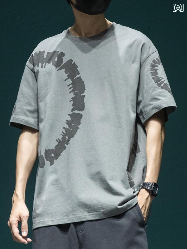Tシャツ メンズ 半袖 ビッグシルエット ゆったり ヘビーウェイト 綿 ウォッシュ加...