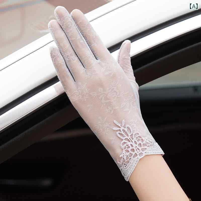 手袋 レディース 日焼け防止 グローブ 春夏 ドライブ 自転車 バイク 運転 薄手 ショート丈 滑り止め ア..