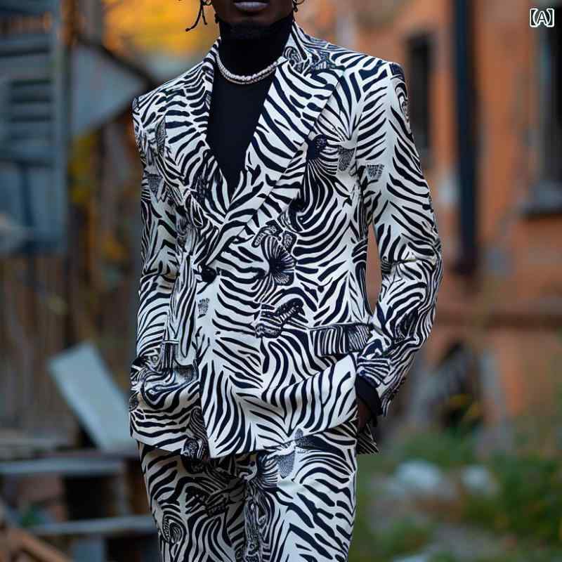 ジャケット メンズ 男性用 3Dデジタルプリント シャイニー スタイリッシュ コスプレ パーティー ステージ ナイトクラブ 演出服 イベント スリムフィット ポリエステル ウォッシャブル 通年