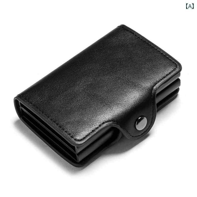 カードケース レディース ダブル クレジットカードケース 大容量 アルミ製 多機能 ワンタッチ 自動排出..