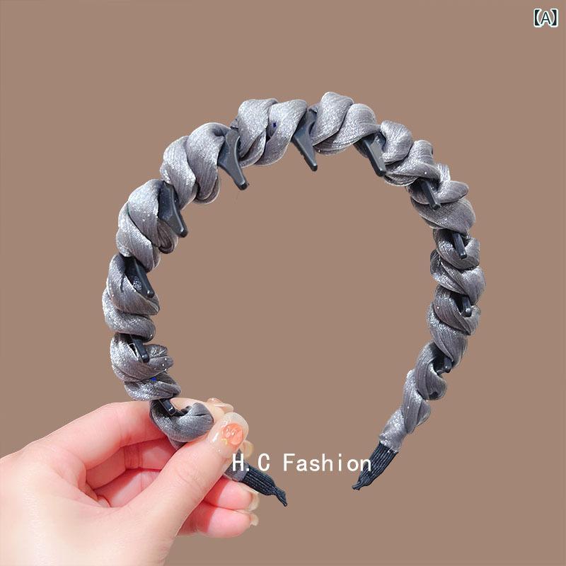 カチューシャ レディース 上品な ラメ入り チュール 滑り止め コーム付き テクスチャー 普段使い デイ..