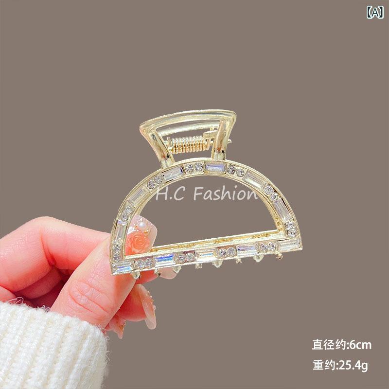 ヘアクリップ レディース フレンチスタイル ジルコニア バンスクリップ 高見え 個性的 ハーフアップ ま..