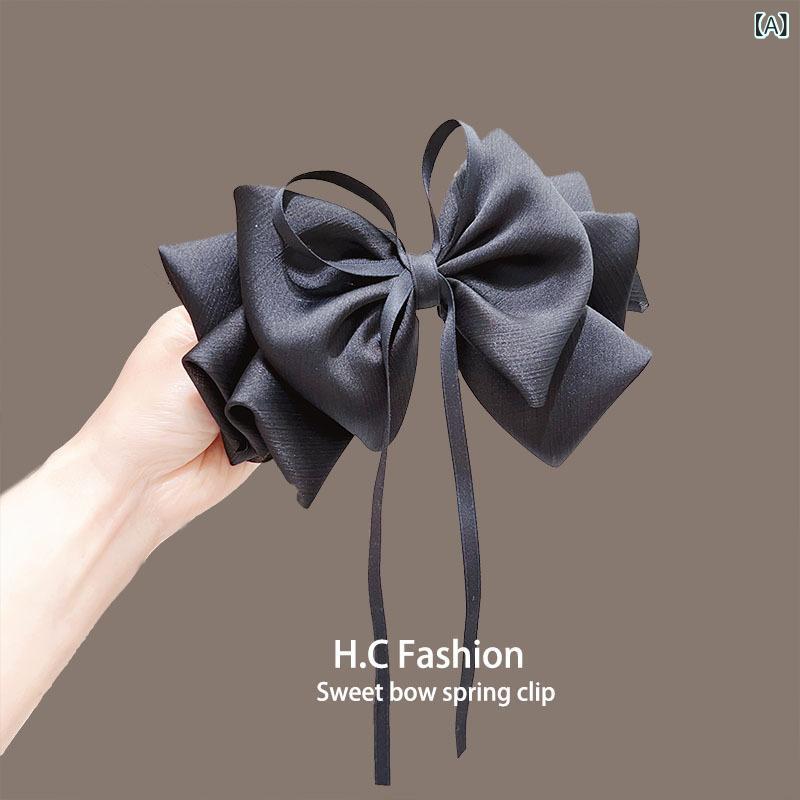 ヘアクリップ レディース フレンチスタイル リボン 蝶結び 髪留め 上品 エレガント フェミニン 小顔効..