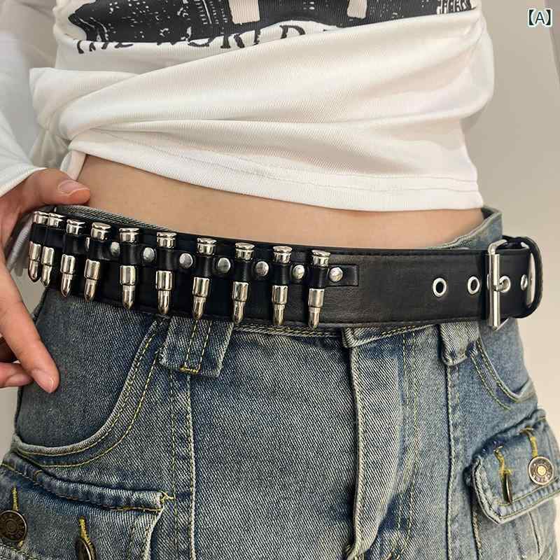 ベルト ユニセックス Y2K 欧米風 パンク ロック スタッズ レザーベルト ブラック 個性的 ニッチ ストリート サブカルチャー デニム ジーンズ カジュアル 万能