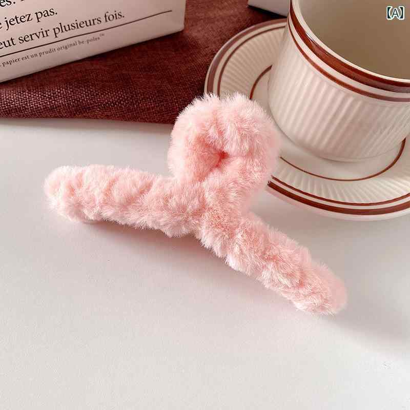 バンスクリップ レディース モヘア ふわふわ 大きめ ヘアクリップ 髪量多め まとめ髪 上品 かわいい ピ..