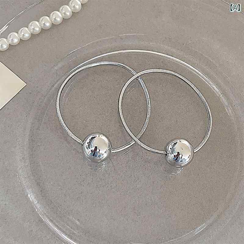 ヘアゴム 女性用 シンプル シルバー 丸玉 ボール 高弾力 髪に優しい 絡まない 耐久性 丈夫 韓国 かわいい SNS映え ヘアアクセサリー