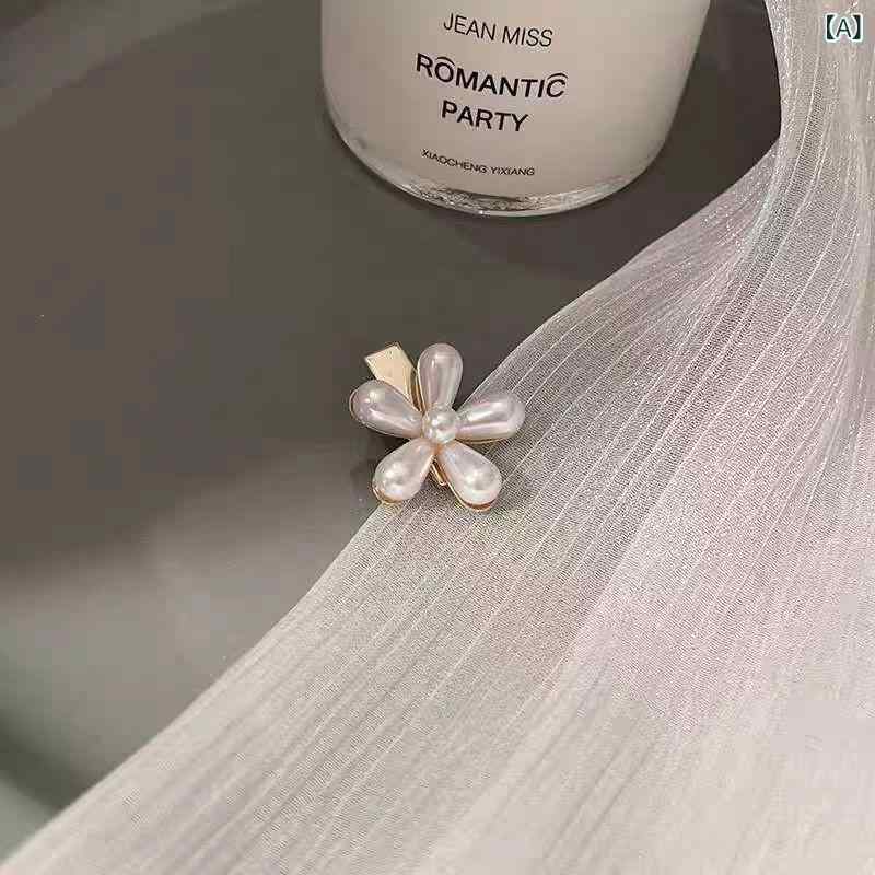 ヘアクリップ レディース フレンチシック フラワー パール 高級感 個性的 繊細 サイドクリップ 人とか..