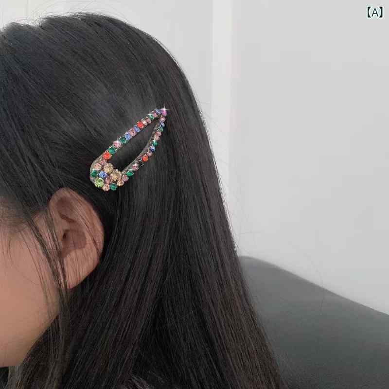 ヘアアクセサリー レディース 韓国 ラインストーン 合金 くちばしクリップ 前髪 サイド ミニ シンプル ..