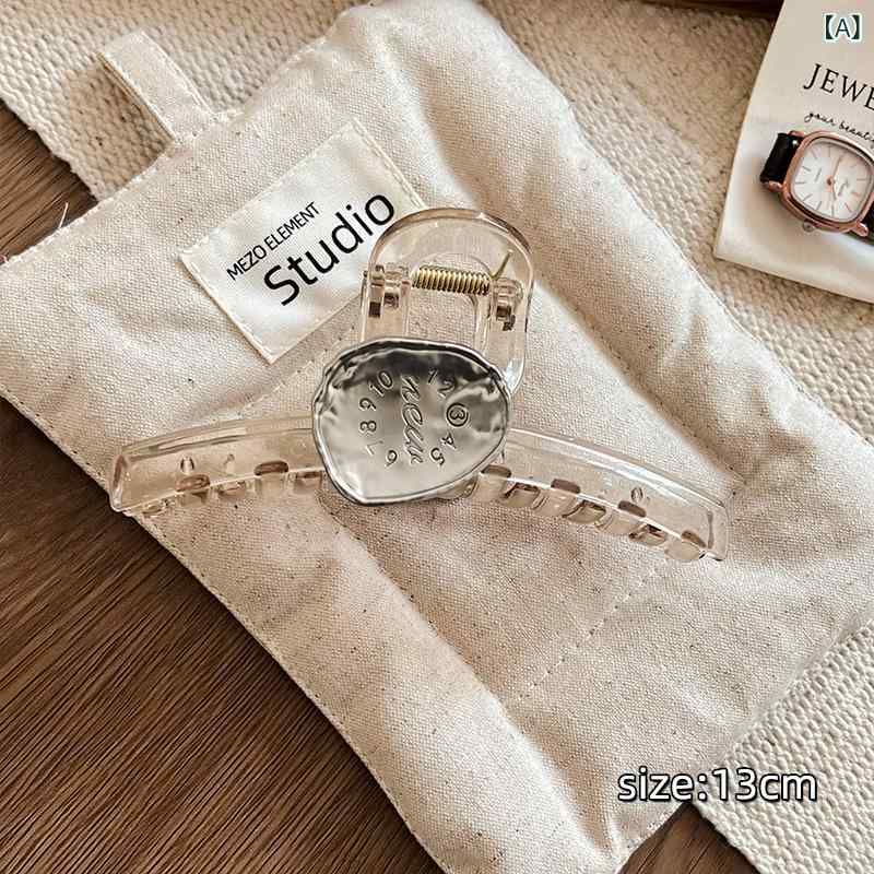 ヘアアクセサリー レディース バンスクリップ レトロ 高級感 円盤型 大ぶり 多毛用 髪留め まとめ髪 アップヘア 後頭部 エレガント 上品 樹脂 プラスチック製 ブラウン ダークブラウン ブラック