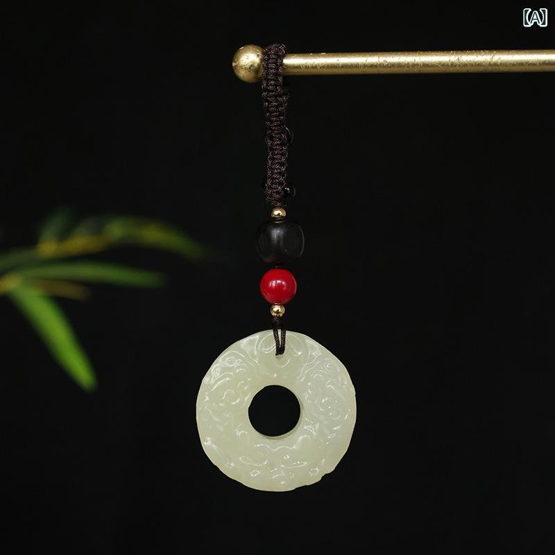 キーホルダー 男女兼用 メンズ レディース ヒキュウ 平安モチーフ 石 ペンダント ネックレス トップ チャーム 民族風 中華風 お守り 開運 金運 カップル ...