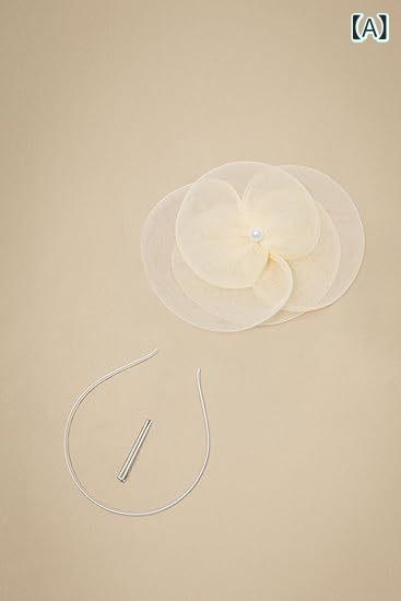 ヘッドドレス レディース 女性用 欧米風 ファッション 二層 チュール ミニハット ファシネーター 花モ..