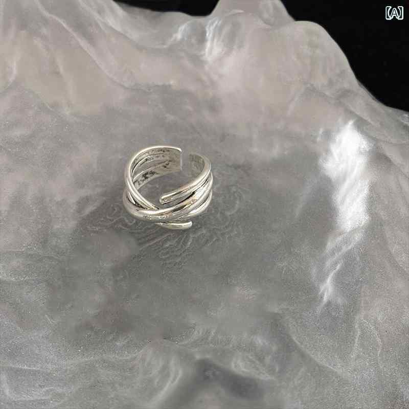 指輪 レディース 女性用 韓国 インスタ映え ローマ数字 荊棘 いばらモチーフ 六芒星 ヘキサグラム クロス オープンリング フリーサイズ サイズ調整 レトロ アンティーク調 普段使い デイリーファッション 銅製