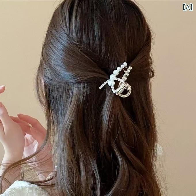 バンスクリップ レディース 女性用 ゴールド パール 幾何学 ジルコニア 小さめ ミニ 上品 高級感 洗練された オフィス カジュアル ハーフアップ 前髪クリップ 髪飾り 髪留め