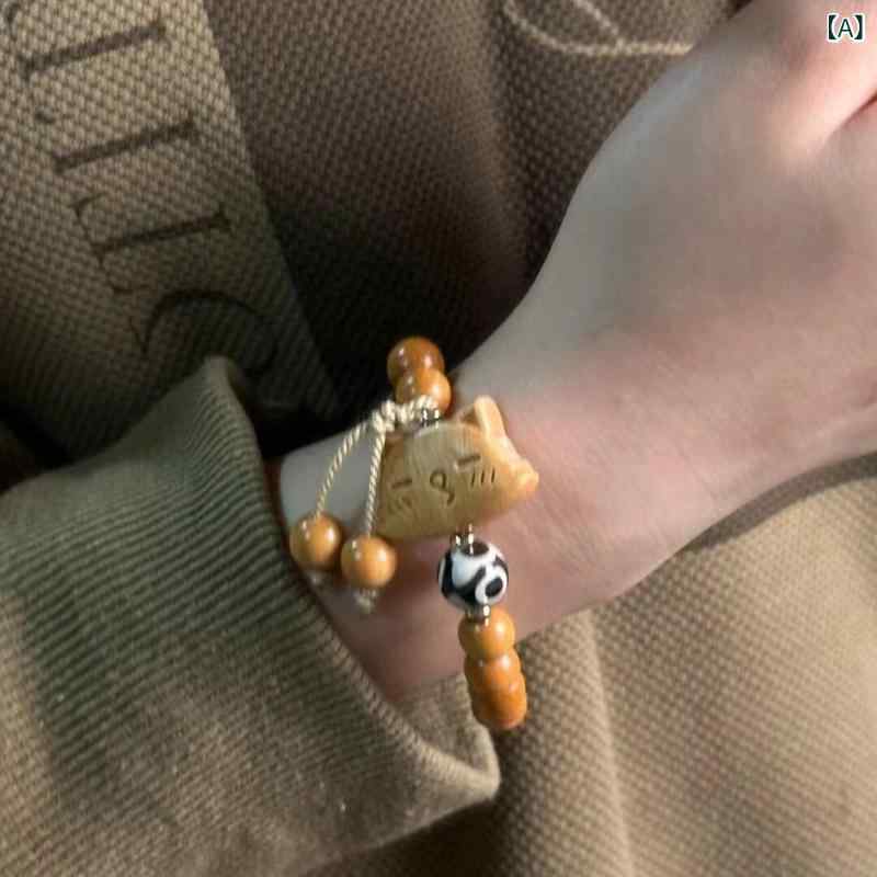 ブレスレット レディース 新チャイナ風 猫顔 ネコモチーフ ハンドメイド 手作り ヴィンテージ風 レトロ調 高級感 上品 ユニーク 個性的 万能 オールシーズン かわいい おしゃれ 合金製 電気メッキ加工