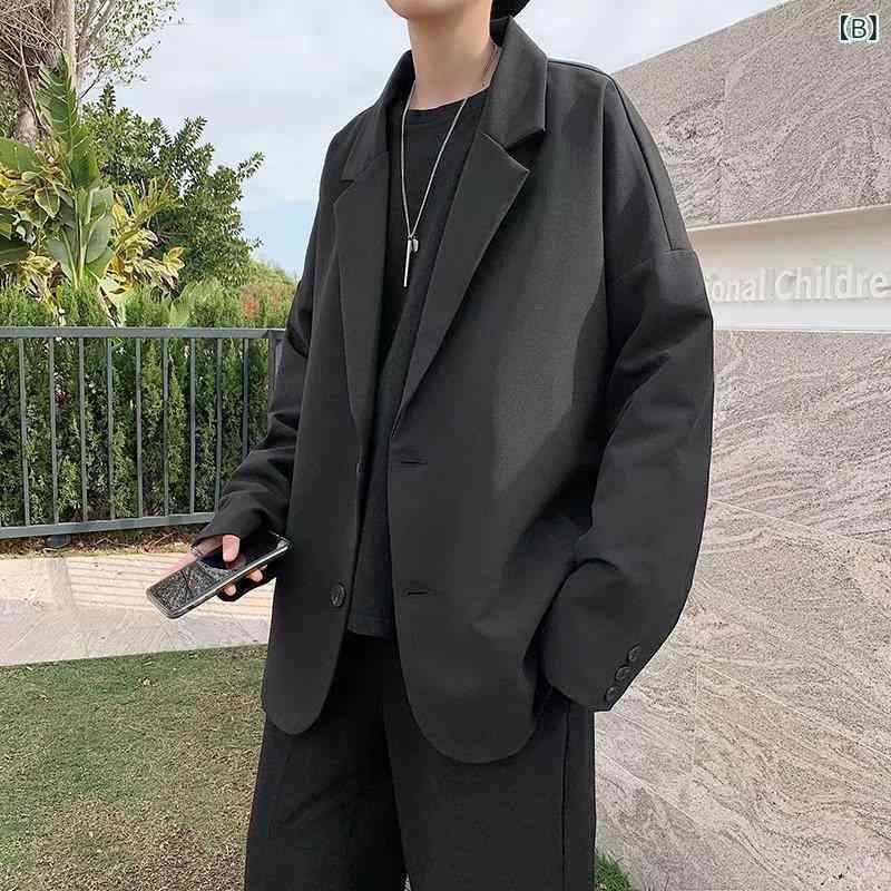 ジャケット メンズ ルーズ ゆったり オーバーサイズ カジュアル テーラードジャケット 韓国 港風 ストリート トレンド 春秋 アウター コーデュロイ シングルブレスト 一つボタン 無地 ホワイト ブラック カーキ