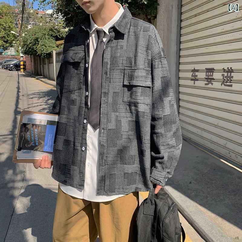 ・カテゴリ: シャツ・スタイル: カジュアル、香港風・種類: 開襟シャツ・シルエット: ゆったり・主な素材: ポリエステル・生地: シフォン・生地の番手: 20番手・ネックライン: 襟付き・袖丈: 長袖・柄: 無地・ディテール: プリント・...