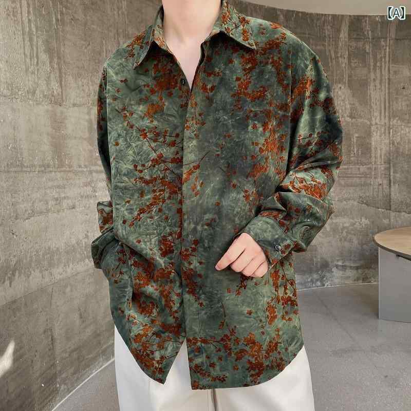 ・カテゴリ: シャツ・主な素材: ポリエステル・スタイル: 国潮・着用シーン: カジュアル・対象性別: 男性・対象: 若年層・: 開襟シャツ・フィット: ルーズフィット・ネックライン: 開襟・袖丈: 長袖・柄: 小花柄・厚さ: 普通・加工: ジャカード織り・サイズ展開: M、L、XL