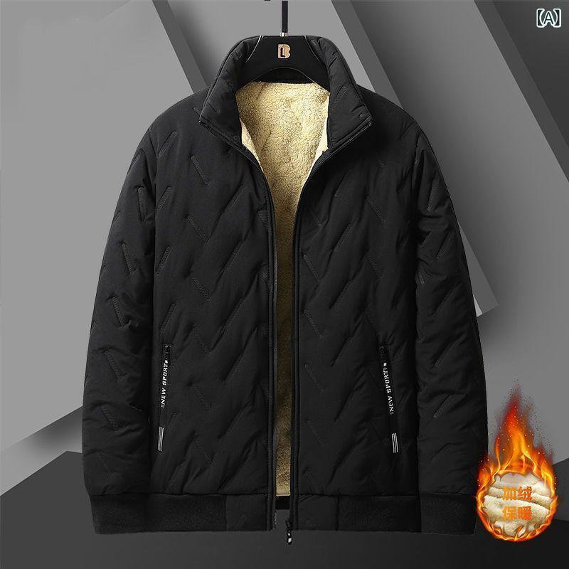 ・カテゴリ: 中綿ジャケット・性別: メンズ・対象年齢: 大人・対象: 大きいサイズ・スタイル: スポーツ・: ジップアップ・フィット: ルーズフィット・ネックライン: スタンドカラー・開閉: ジップ・着丈: 普通丈・厚さ: 普通・機能: 保温・加工: ノーアイロン・詳細: ジッパー装飾・ポケット: ジッパー付きスラッシュ・裾: ストレートヘム・主な素材: ポリエステル・裏地素材: ポリエステル・生地: 化学繊維混紡・中綿: シープボア・着用シーン: スポーツ・カラー展開: ブラック、グレー・サイズ展開: L、XL、2XL、3XL、4XL、5XL