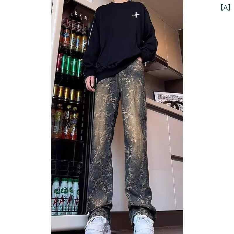 ・カテゴリ: ジーンズ ・スタイル: レトロ ・主な素材: コットン60% ・生地: デニム ・シルエット: 微フレア ・丈: フルレングス ・ウエスト: ミッドライズ ・フロント: ジッパーフライ ・厚さ: 普通 ・シーズン: オールシー...