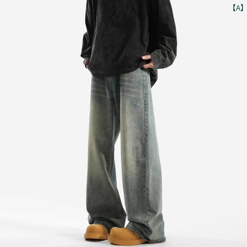 ・カテゴリ: ジーンズ・スタイル: アメリカンヴィンテージ風・性別: メンズ・対象: 成人・生地: デニム・フィット: ルーズフィット・シルエット: ストレート・丈: フルレングス・ウエスト: ミッドライズ・裾: ストレート・フロント: ジップフライ・伸縮性: ノンストレッチ・厚さ: レギュラー・: ポケット装飾・加工: ウォッシュ加工、イージーケア・シーン: カジュアル・カラー展開: ブルー・サイズ展開: S, M, L, XL, 2XL, 3XL