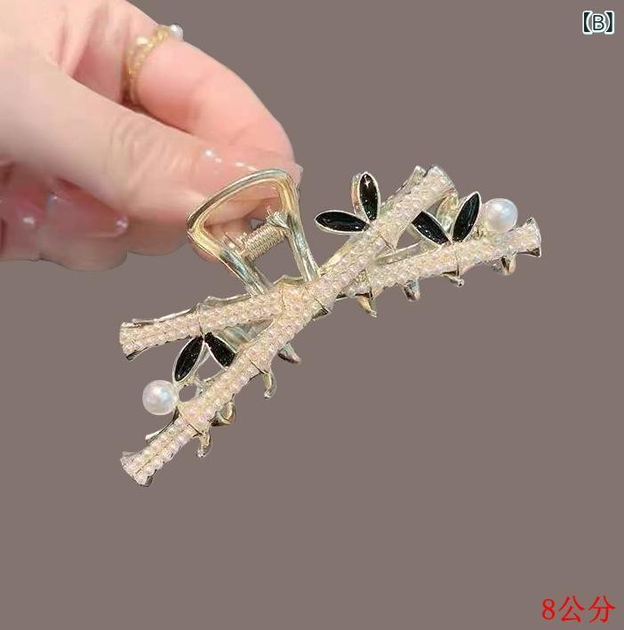 ヘアアクセサリー レディース パール フラワー ラインストーン 幾何学 ミディアムサイズ バンスクリップ シャーククリップ ヘアクリップ 扇子 エスニック レトロ ファッション OL 通勤 カジュアル 髪飾り 髪留め