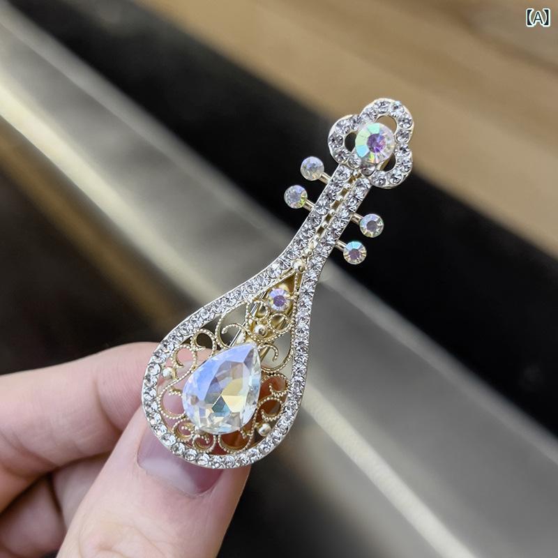 ヘアアクセサリー レディース 中国風 中華風 レトロ 琵琶モチーフ 前髪 後れ毛 サイド トップ 髪留め ..