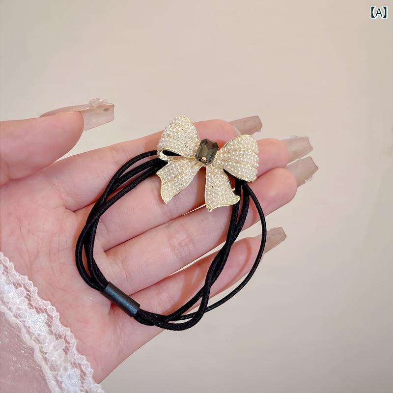 ヘアアクセサリー レディース リボンヘアゴム 森ガール風 ナチュラル スウィート ポニーテール 髪飾り ..