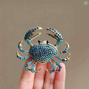 ブローチ 男女兼用 カニ 蟹 アニマルモチーフ 欧米風 ラインストーン クリスタル 合金製 高級感 大ぶり 存在感 個性的 おしゃれ ファッションアクセサリー ...