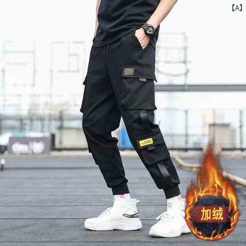 ・カテゴリ: カジュアルカーゴパンツ・性別: メンズ・対象: ティーン、成人・スタイル: 韓国・シルエット: ルーズフィット・丈: クロップド丈・ウエスト: ミドルウエスト・裾口: テーパード・フロント: ドローストリング・厚さ: 裏起毛・柄: ロゴ・主な素材: 綿98%・加工: アイロン不要・ディテール: マルチポケット・シーン: カジュアル・適合シーズン: オールシーズン・カラー展開: ブラック、カーキ・サイズ展開: S、M、L、XL、XXL、XXXL、4XL、5XL