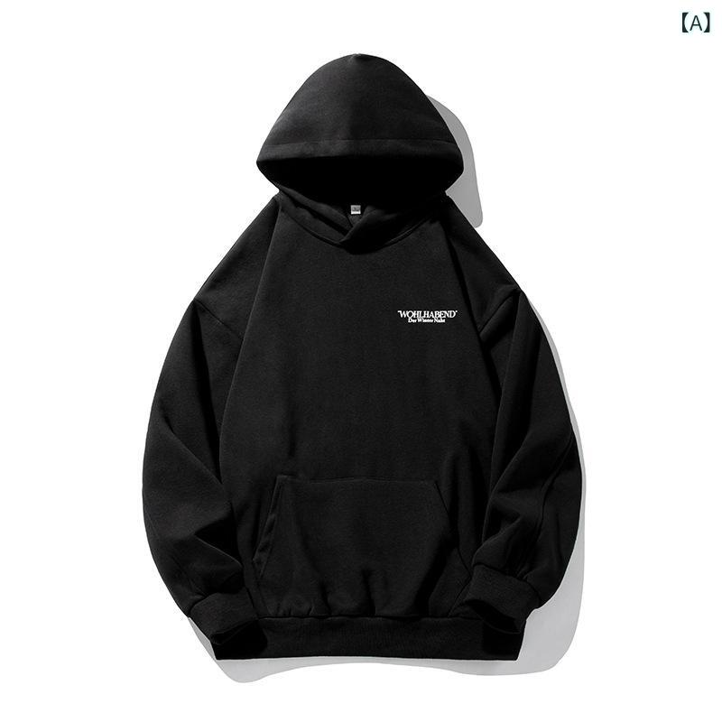 ・カテゴリ: スウェットシャツ・スタイル: ストリート系・タイプ: プルオーバー・: フード付き・主な素材: 綿54.3%、ポリエステル45.7%・厚さ: レギュラー・袖丈: 長袖・袖タイプ: レギュラー・柄: ロゴプリント・フィット: ルーズフィット・カラー展開: ブラック、レッド、アプリコット・サイズ展開: M、L、XL、XXL・生地の重さ: 約350～400g・対象年齢: 大人・性別: メンズ