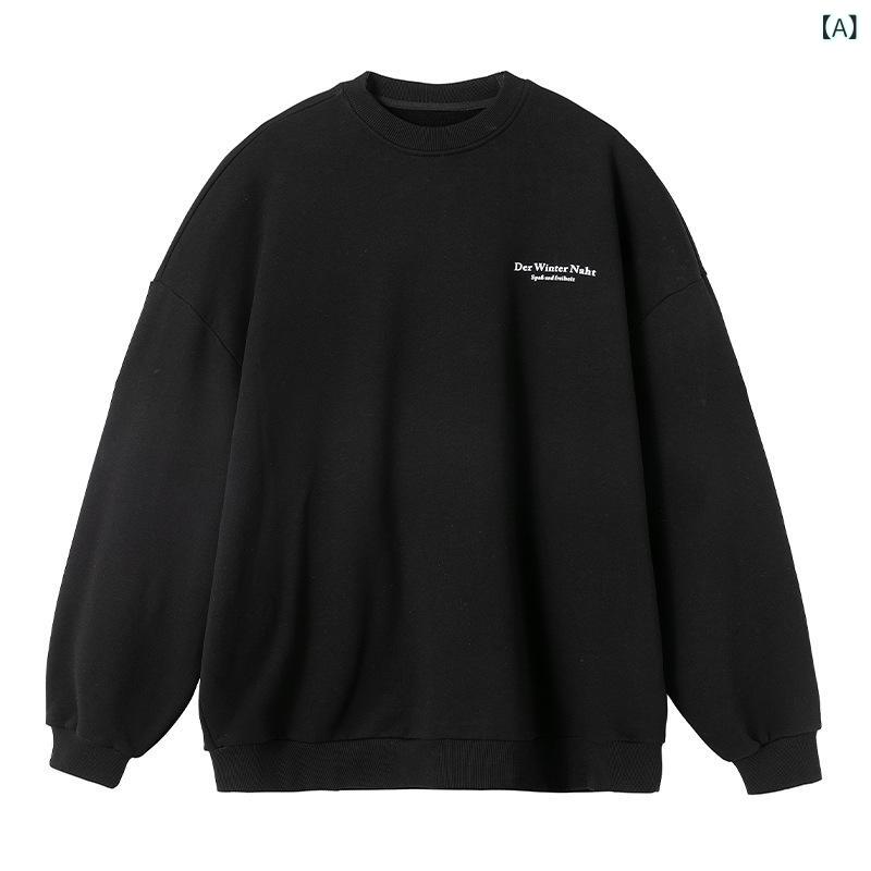 スウェットシャツ メンズ アメリカン プリント ヘビーウェイト クルーネック ゆったりシルエット カジュアル ストリートファッション コットン ポリエステル カップル 春秋