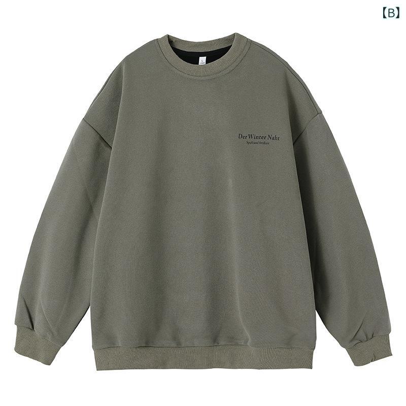 スウェットシャツ メンズ アメリカン プリント ヘビーウェイト クルーネック ゆったりシルエット カジュアル ストリートファッション コットン ポリエステル カップル 春秋