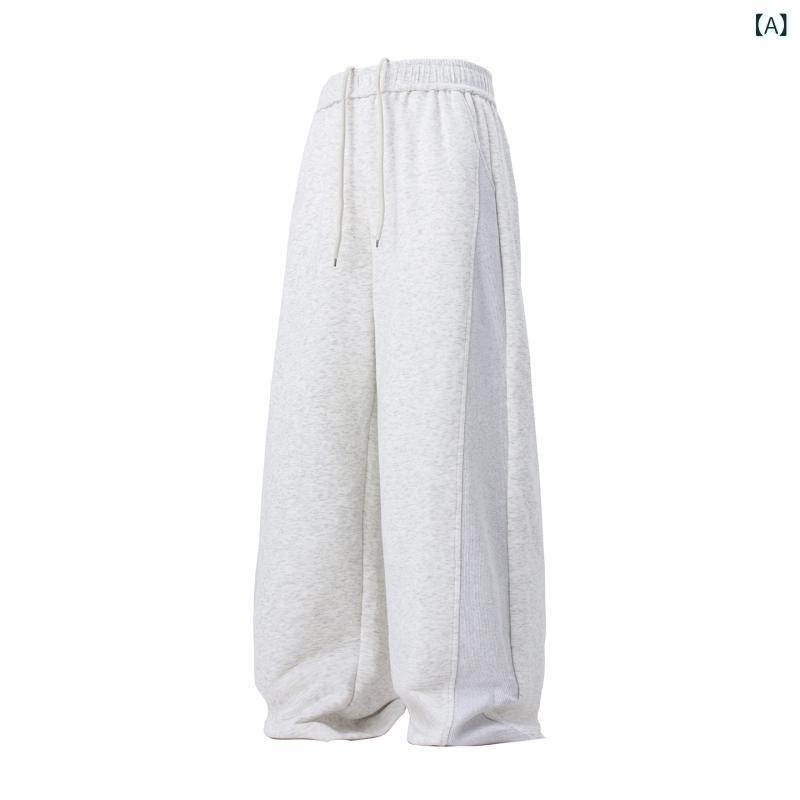 ・カテゴリ: スポーツカジュアルパンツ・スタイル: カジュアル・主な素材: 綿52.3%、ポリエステル47.7%・柄: 無地・パンツシルエット: ルーズフィット・パンツ丈: フルレングス・ウエスト: ミッドライズ・フロント: ドローストリング・厚さ: 普通・伸縮性: ややあり・裾: ストレート・対象: メンズ・着用シーン: カジュアル・: クリエイティブ・カラー展開: ホワイトグレー、ブラック、グレー・サイズ展開: M、L、XL、XXL、XXXL