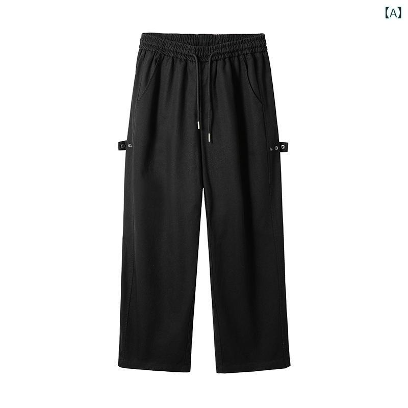 ・カテゴリ: スポーツカジュアルパンツ・スタイル: ストリートカジュアル・: ベーシック・主な素材: 綿・シルエット: ルーズフィット・丈: フルレングス・ウエスト: ミッドライズ・開閉: ドローストリング・厚さ: 普通・柄: 無地・シーン...