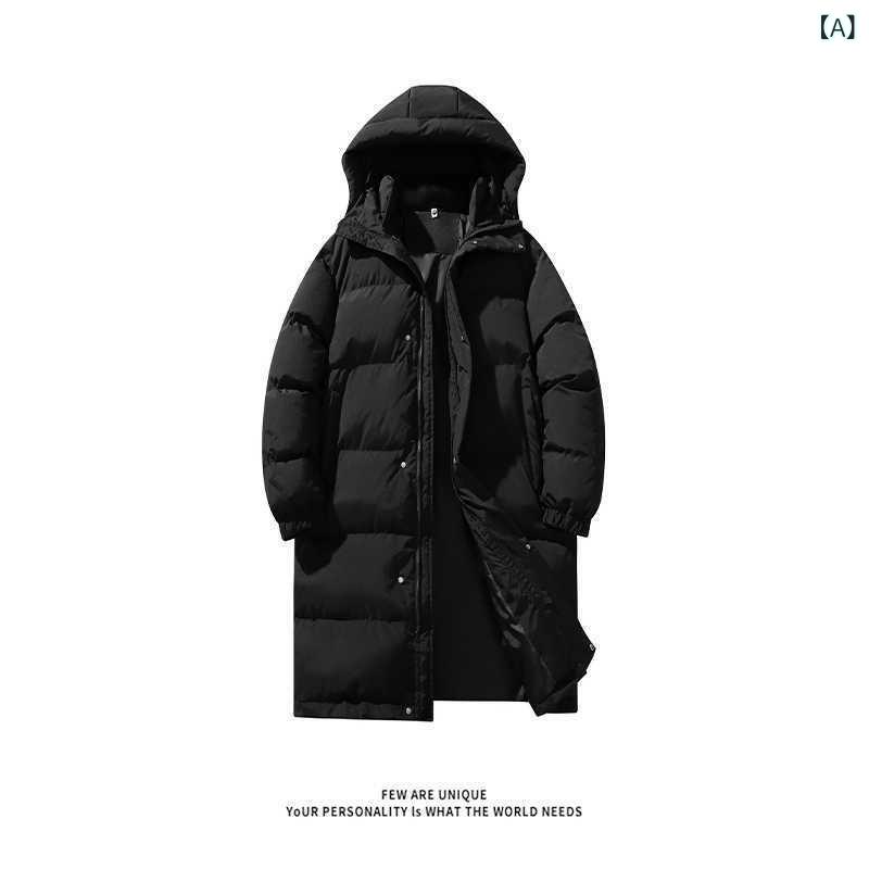 中綿コート メンズ 学生 ティーンズ ロング丈 膝丈 立ち襟 厚手 防寒 ジップアップ スキー スノーボー..