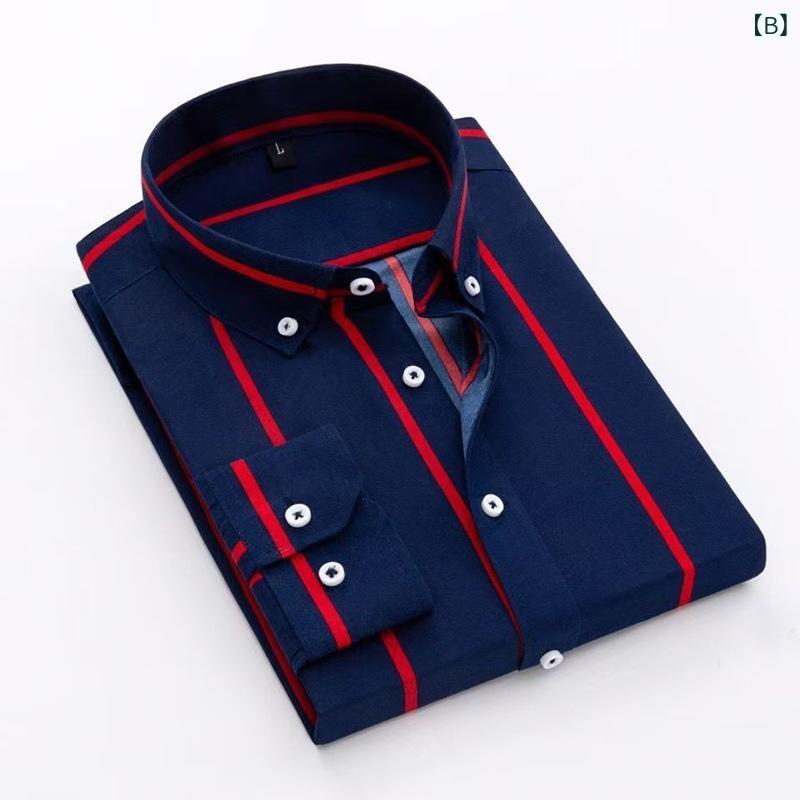 シャツ メンズ 縦ストライプ 長袖 レギュラーカラー ゆったりシルエット オーバーサイズ マルチカラー ポリエステル 混紡素材 ウォッシャブル ノーアイロン イージーケア カジュアル きれいめ 通勤 ビジネス 普段使い レトロ