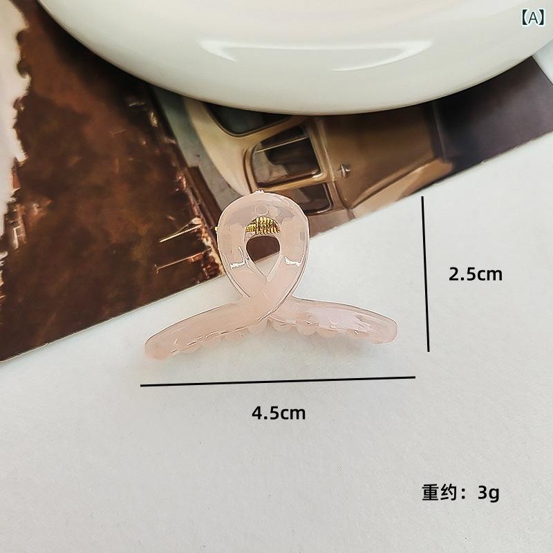 バンスクリップ レディース 4.5cm ミニ シャーククリップ型 かわいい 半透明 クリア ジェリーカラー パ..