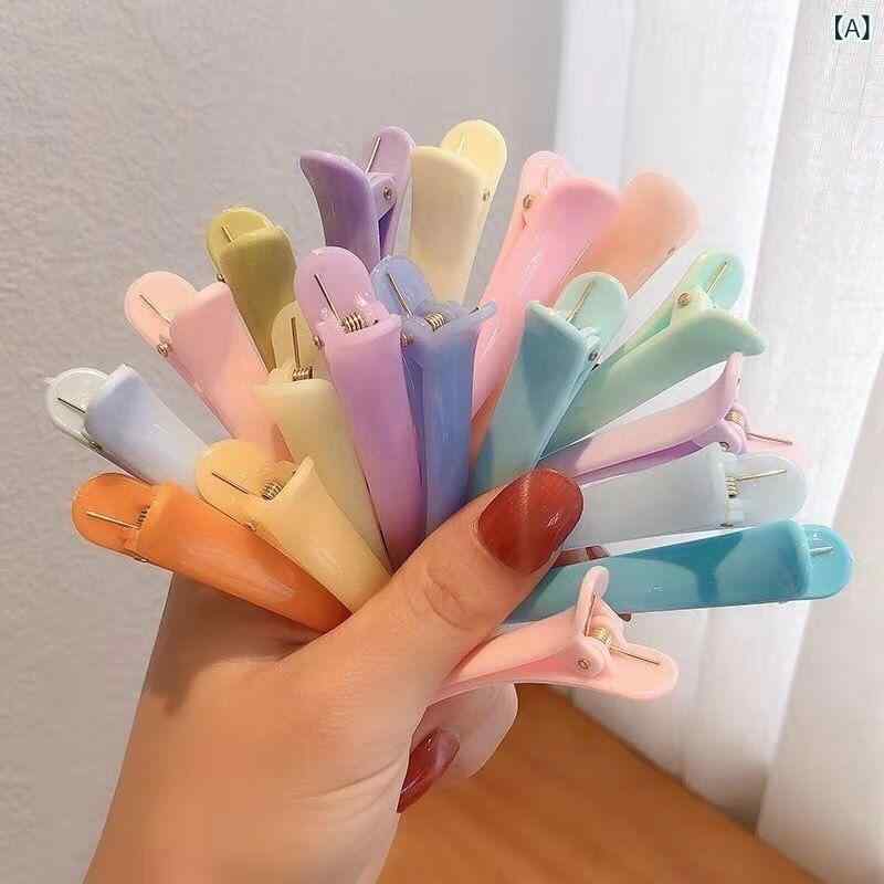ヘアクリップ 女の子 プラスチック製 ダックビルピン 前髪留め 洗顔用 跡がつかない キャンディカラー ..