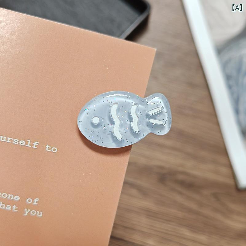 ヘアクリップ キッズ 女の子 透け感 クリア 魚モチーフ かわいい 鯛 アクリル 樹脂製 ダックビルクリッ..