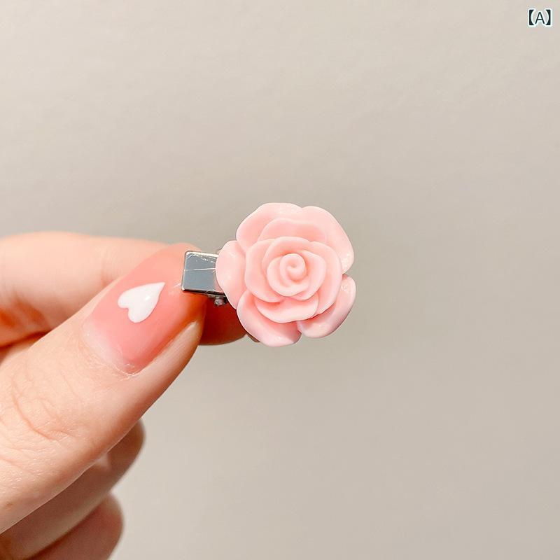 ヘアアクセサリー レディース かわいい 華やか ミニ フラワー バンスクリップ 前髪クリップ 髪飾り シンプル 万能 まとめ髪 エレガント オフィス カジュアル