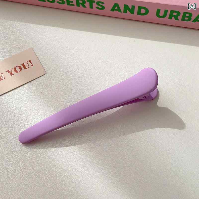 ヘアクリップ レディース マット質感 マカロンカラー 韓国 洗顔用 メイク時 前髪留め 大きめ 大ぶり くちばし型 髪飾り ヘアアクセサリー