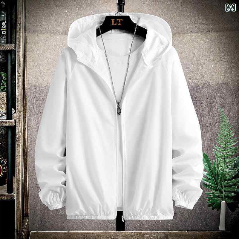 UVカットパーカー 男女兼用 接触冷感 フード付き 薄手 軽量 春夏 アウトドア スポーツ カジュアル 普段..