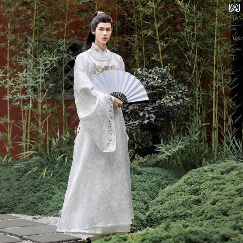 漢服 男女兼用 唐時代 織金 円領袍 丸首 長袍 復刻 武侠風 中華服 ポリエステル 衣装 コスプレ 舞台 イベント 日常使い