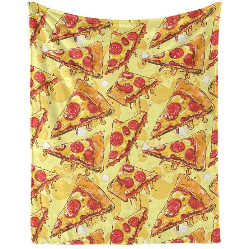 ブランケット 毛布 キッズ ガールズ ボーイズ 子供向け フランネル ピザ柄 柔らか ソフト 暖かい あったか ポリエステル 軽量 肌触り抜群 お昼寝 リビング インテリア ピザ好き 通年