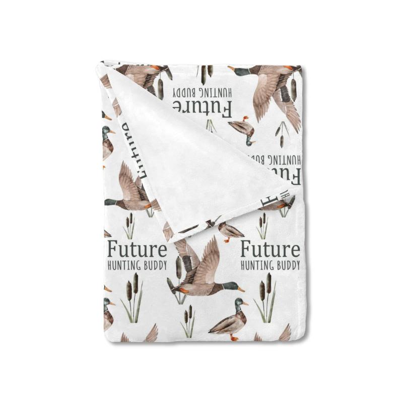 ブランケット 野鴨柄 野生動物 葦デザイン フランネル ポリエステル ふんわり 柔らか 肌触り 心地よい あったか 暖かい 保温性 防寒 家庭用 普段使い リビング 寝室 北欧風 プリント