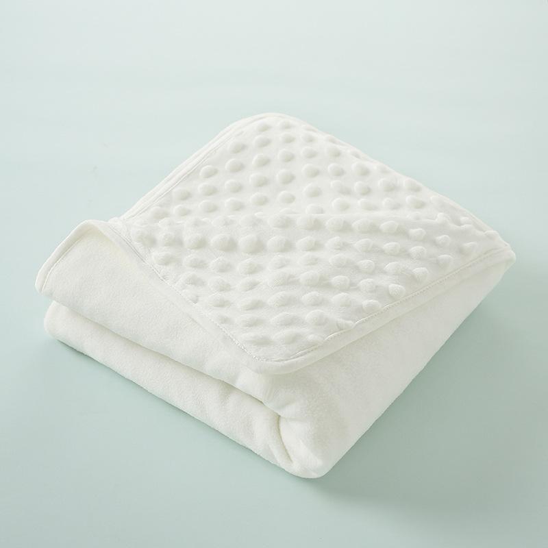 ベビーブランケット 新生児用 ドット柄 ぽこぽこ フリース 二重 オールシーズン 安眠 お昼寝 冷房対策(4)